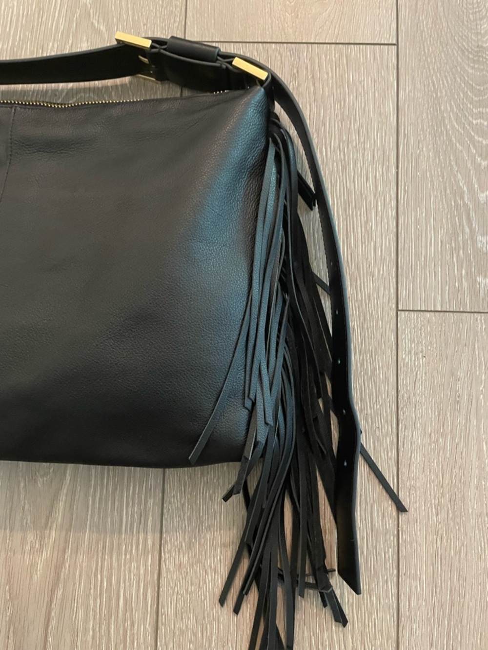 All Saints Edbury Leather Fringed Shoulder Bag - Picture 13 of 13